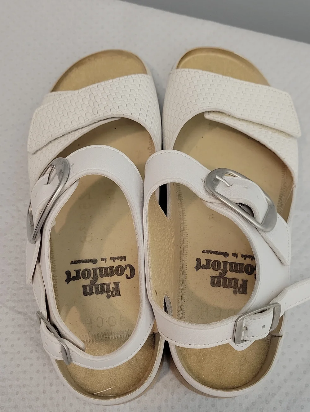 Finn Comfort Germany Waldi white comfort sandals womens size GR38 7.5